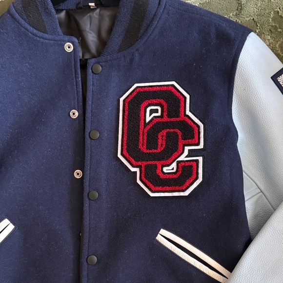 Opening Ceremony Blue and White Leather Jacket - Picture 3 of 10